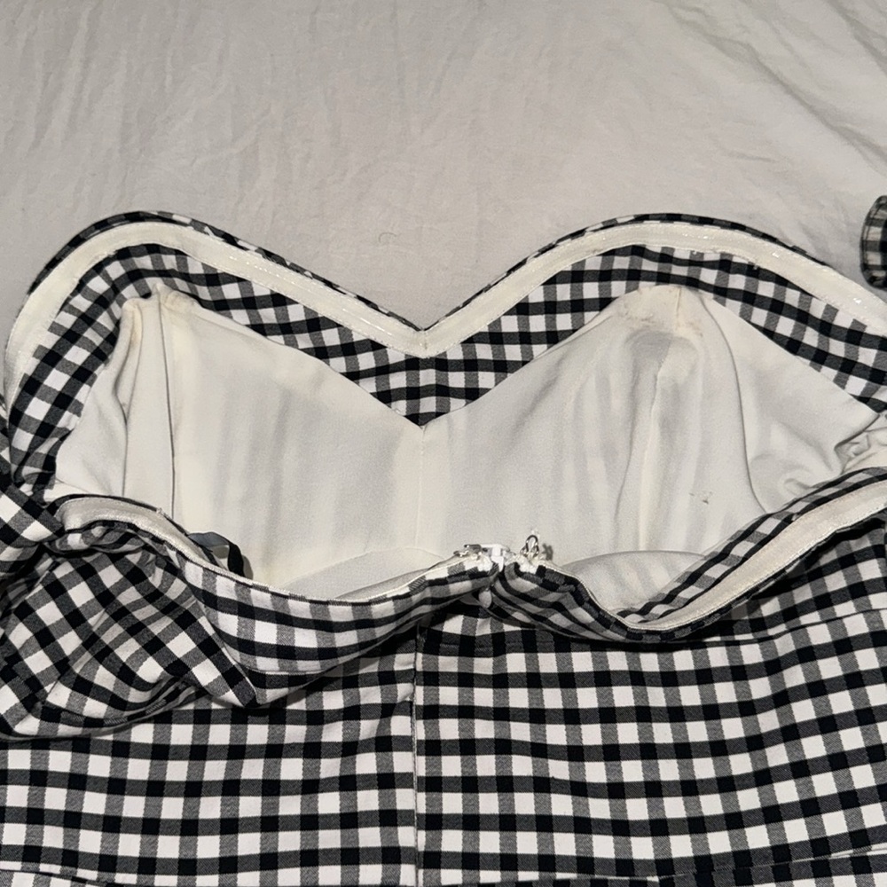 Guess Plaid Off Shoulder Sweetheart Dress 2 - Picture 4 of 10